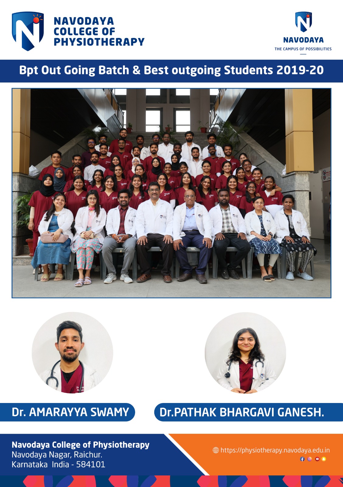 Bpt out going batch & best outgoing students 2019-20